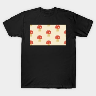 Cute Painted Red Spotted Mushroom Pattern T-Shirt